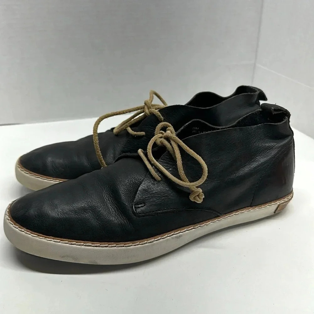 Blackstone Sneakers Lace Up Causal Shoes Leather Black White Men's Size 44 10